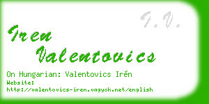 iren valentovics business card